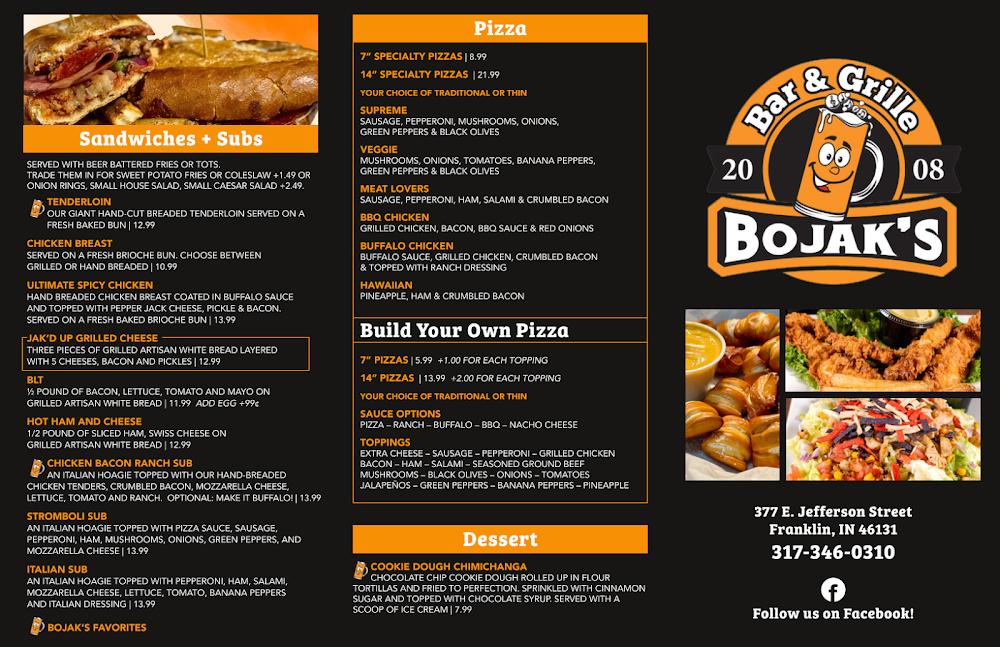 Bojak's Bar & Grille Menu image 2
